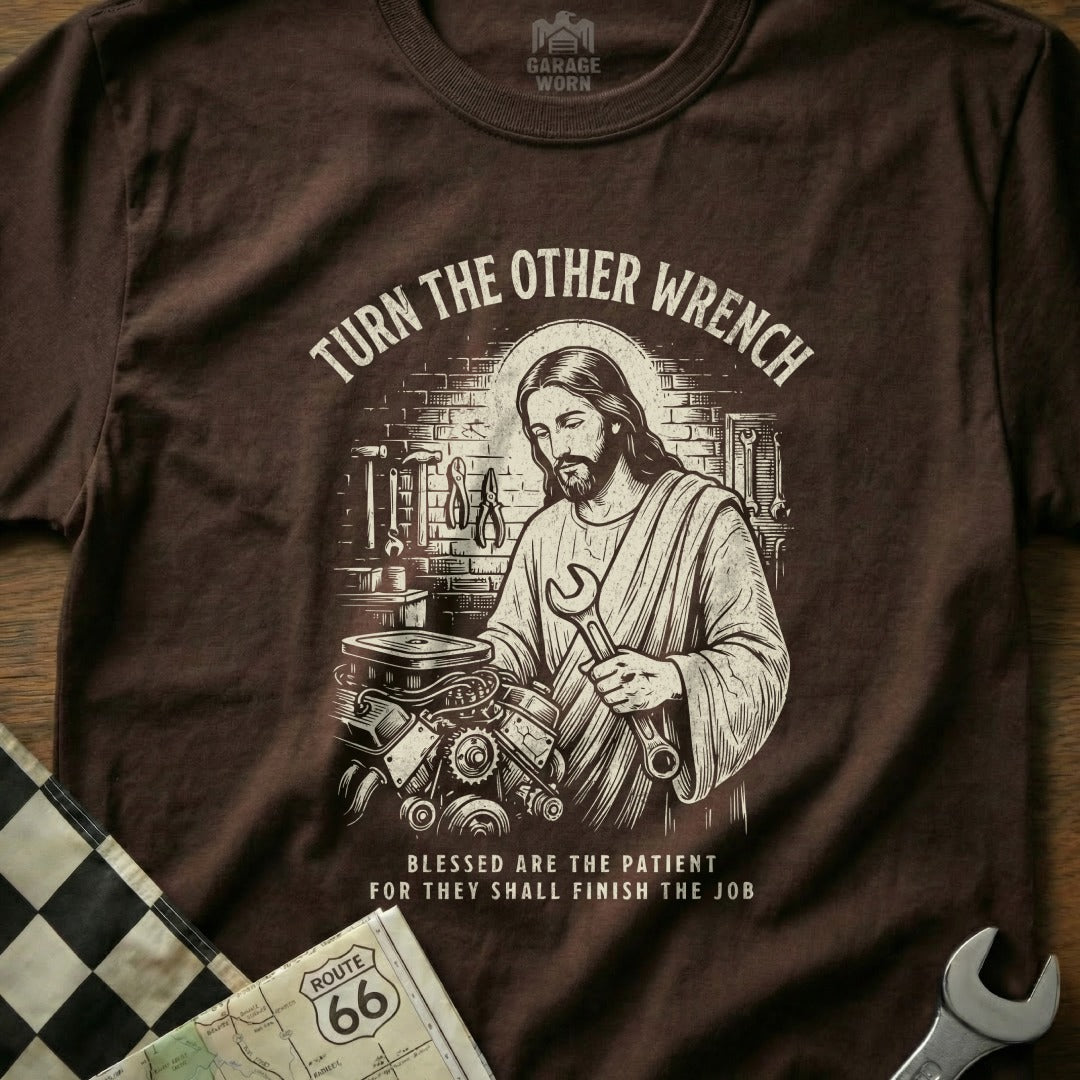 Turn The Other Wrench Jesus Mechanic Engine Design product type
