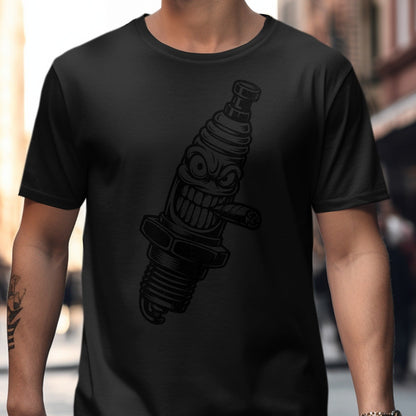 Menacing Spark Plug Graphic Tee Shirt product