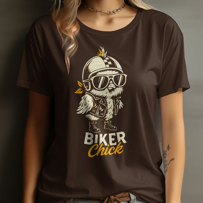 Edgy Cool Biker Chick Graphic Printed T-Shirt product