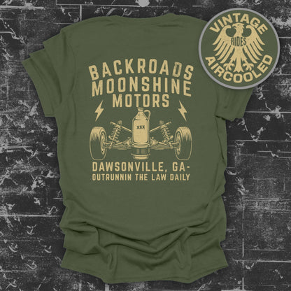 Backroads Moonshine Motors Outrunning the Law Daily shirt