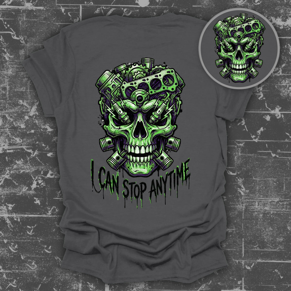 I Can Stop Anytime Graphic Skull Print Shirt