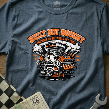 Built Not Bought Funny Illustrated Engine T-Shirt Product
