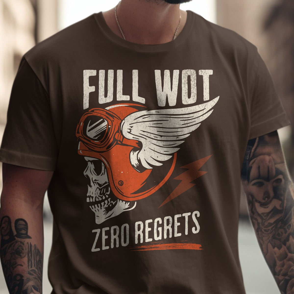 Full Wot Zero Regrets Winged Helmet Skull product type