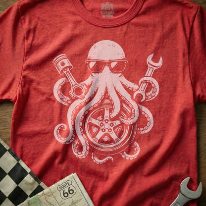 Octopus Mechanic Design with Route 66 Map Product