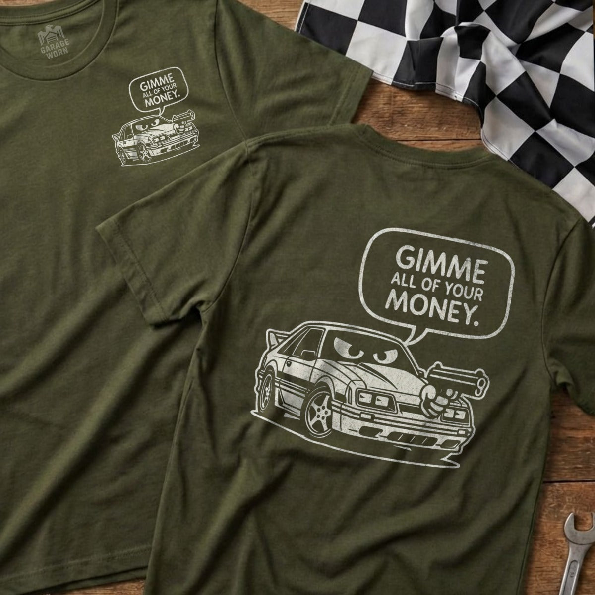 Gimme All of Your Money Car Graphic T-shirt