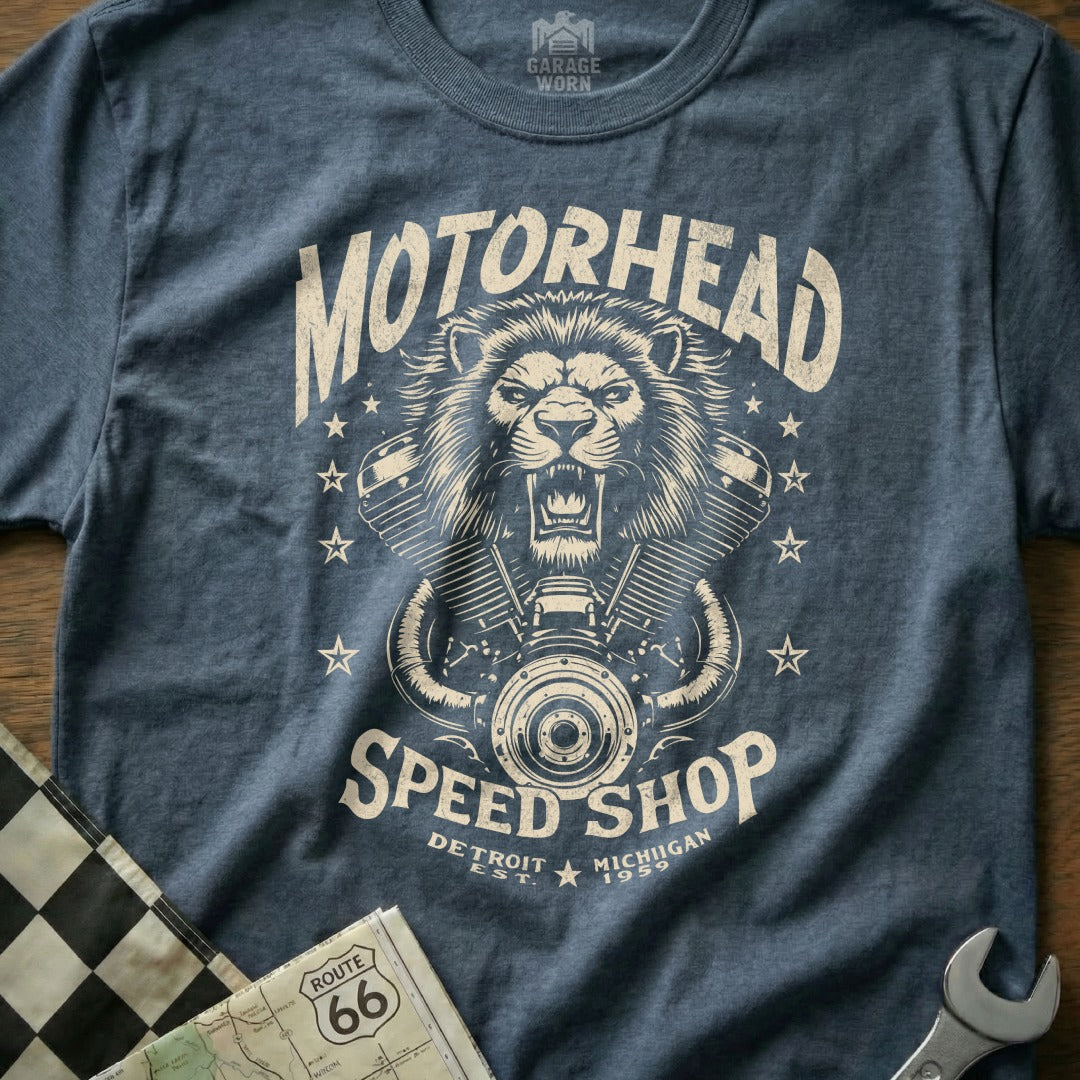 Motorhead Speed Shop Detroit Michigan Graphic T-Shirt