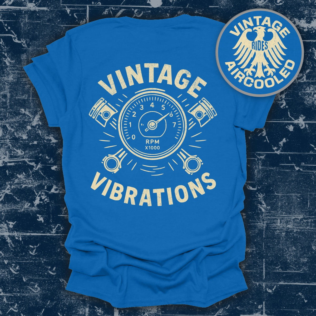 Vintage Vibrations Graphic Print Blue T-Shirt product