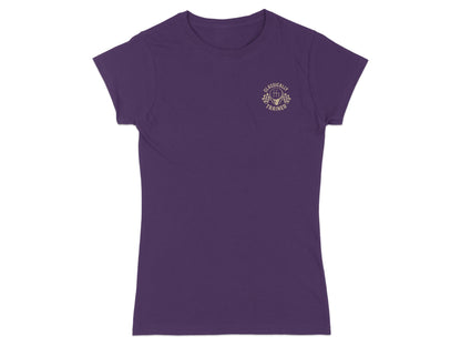 Purple t-shirt with checkered flag and "CLASSICALLY TRAINED" text.