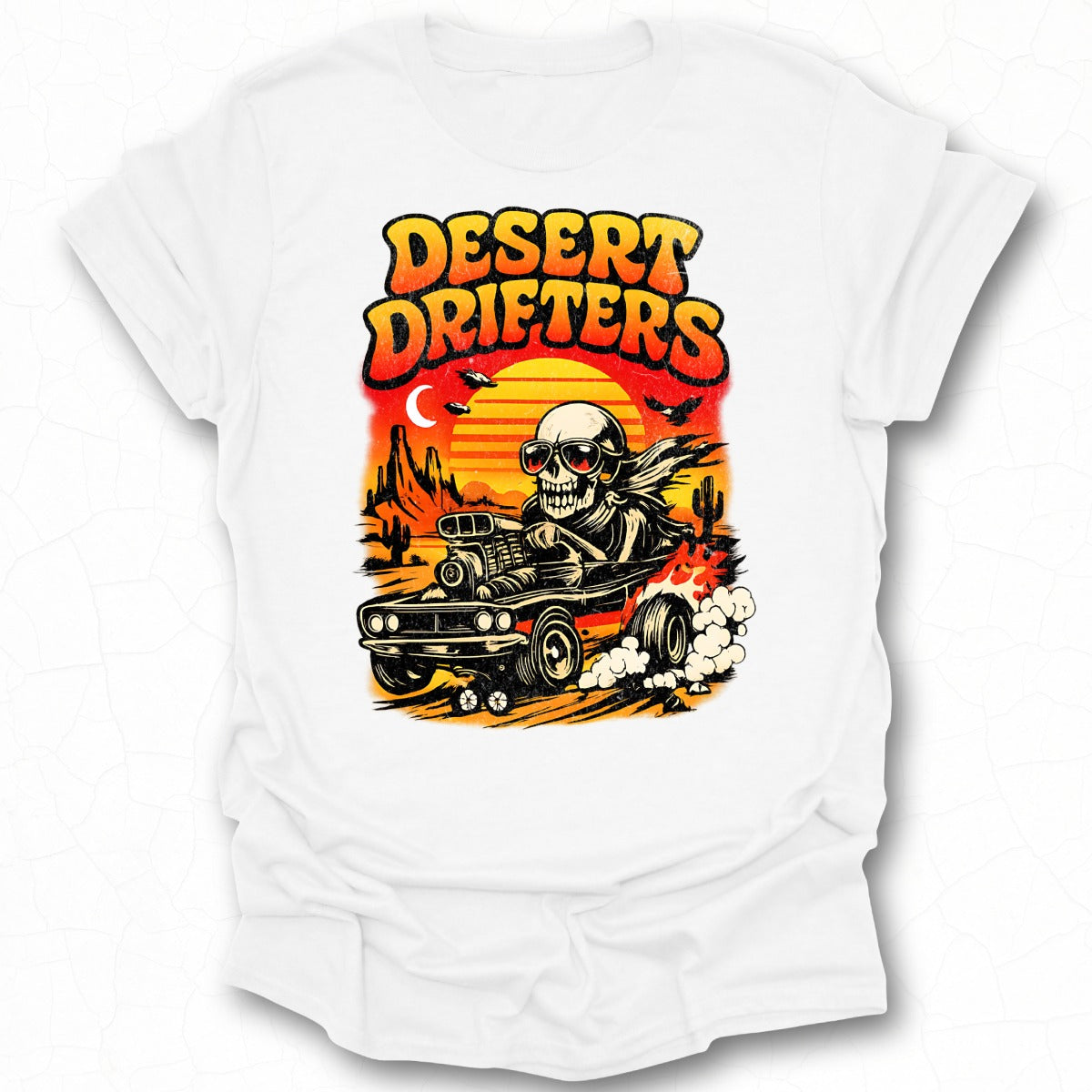 Desert Drifters Skull Driving Graphic Tee