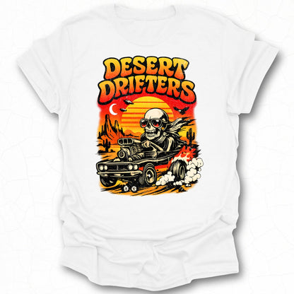 Desert Drifters Skull Driving Graphic Tee