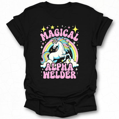 Magical Alpha Welder Unicorn Rainbow T-Shirt