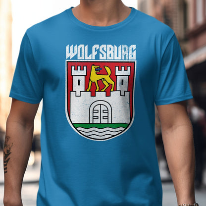 Wolfsburg Retro Style Blue Detailed Crest T-shirt product
