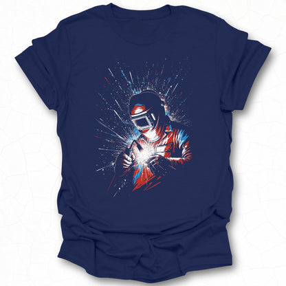 Welder with Sparks Exploding Graphic T-Shirt