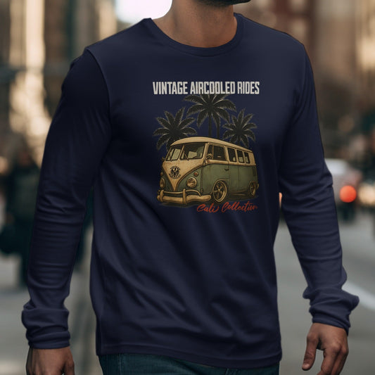 Navy long-sleeve shirt with Vintage Aircool Rides Cali Collection graphic.