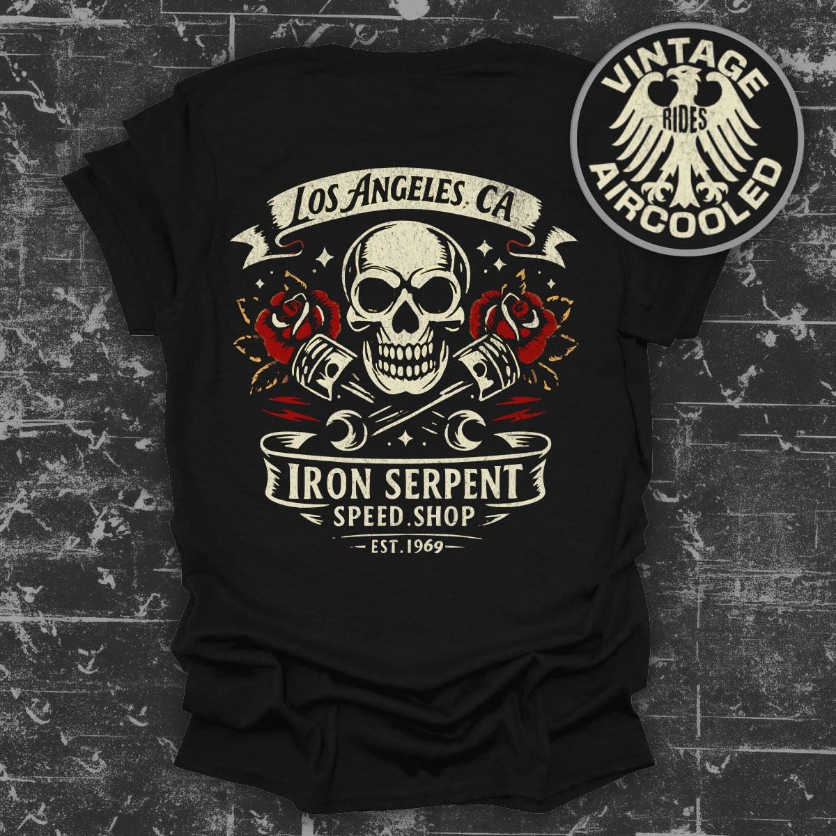 Los Angeles CA Iron Serpent Speed Shop Vintage Shirt