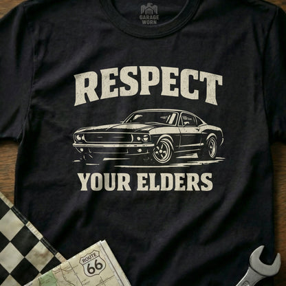 Respect Your Elders Classic Car Graphic T-Shirt