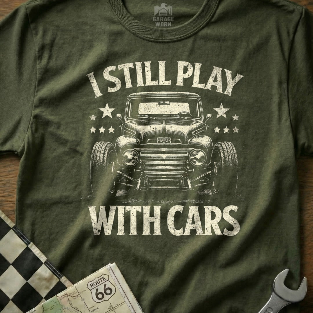 I Still Play With Cars Vintage Graphic Product