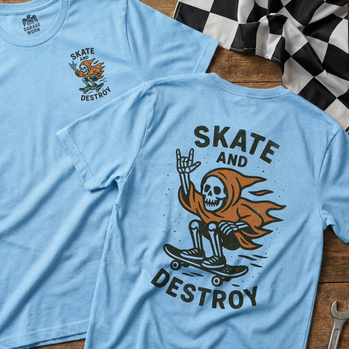 Skate and Destroy Graphic Blue T-Shirt