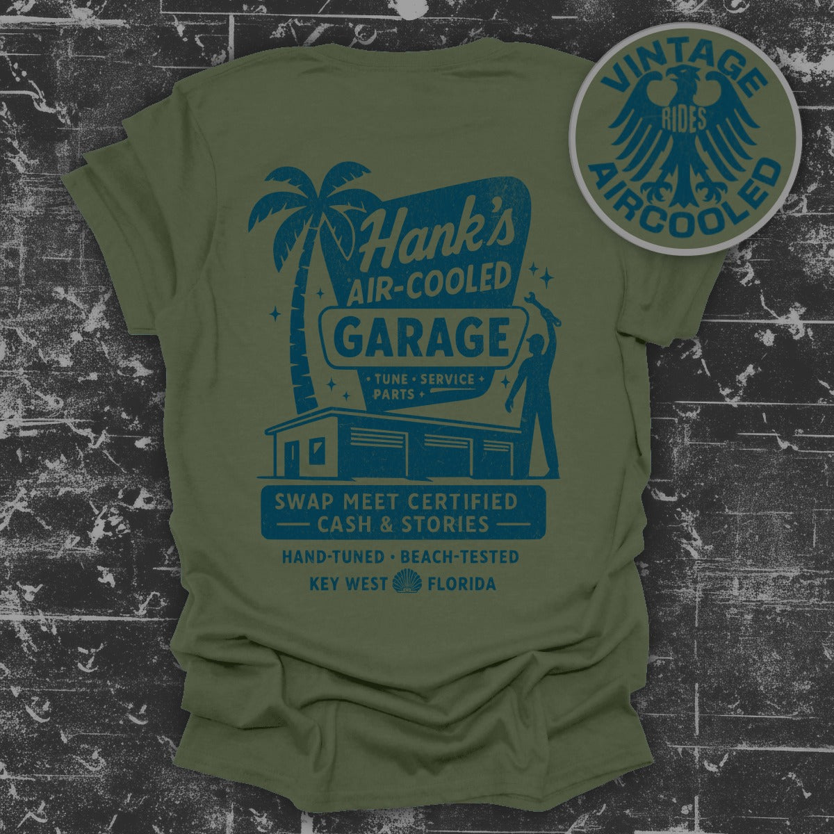 Hanks Air-Cooled Garage Vintage Rides T-shirt product type