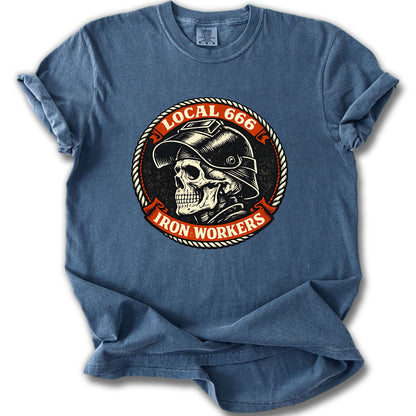 Local 666 Iron Workers Skull Graphic Tee