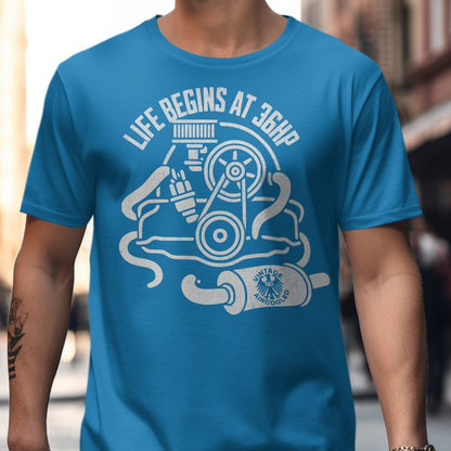 Life Begins at 36HP Vintage Car Engine T-shirt product