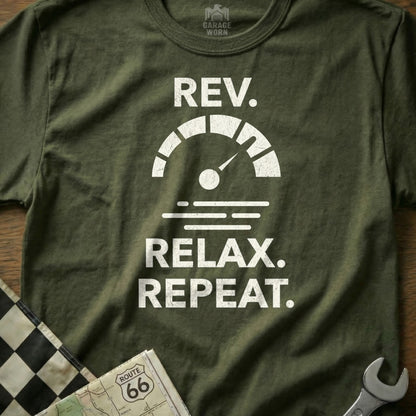 REV. RELAX. REPEAT. Automotive Enthusiast Shirt