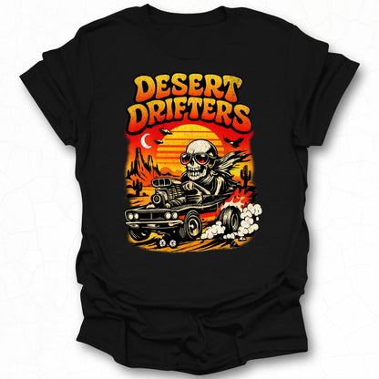 Desert Drifters Skeleton in Race Car T-shirt