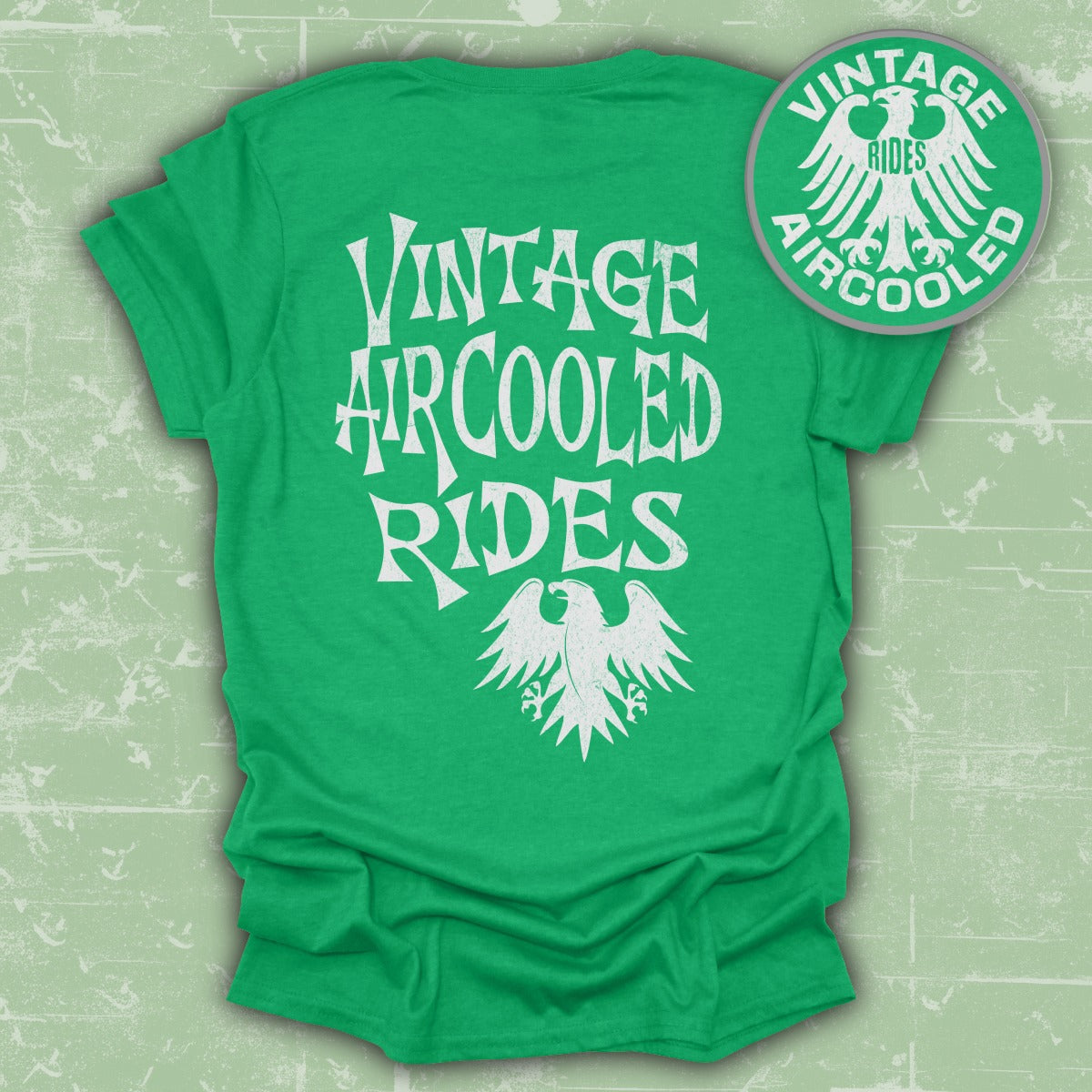 Vintage Aircooled Rides Green Graphic T-Shirt product type