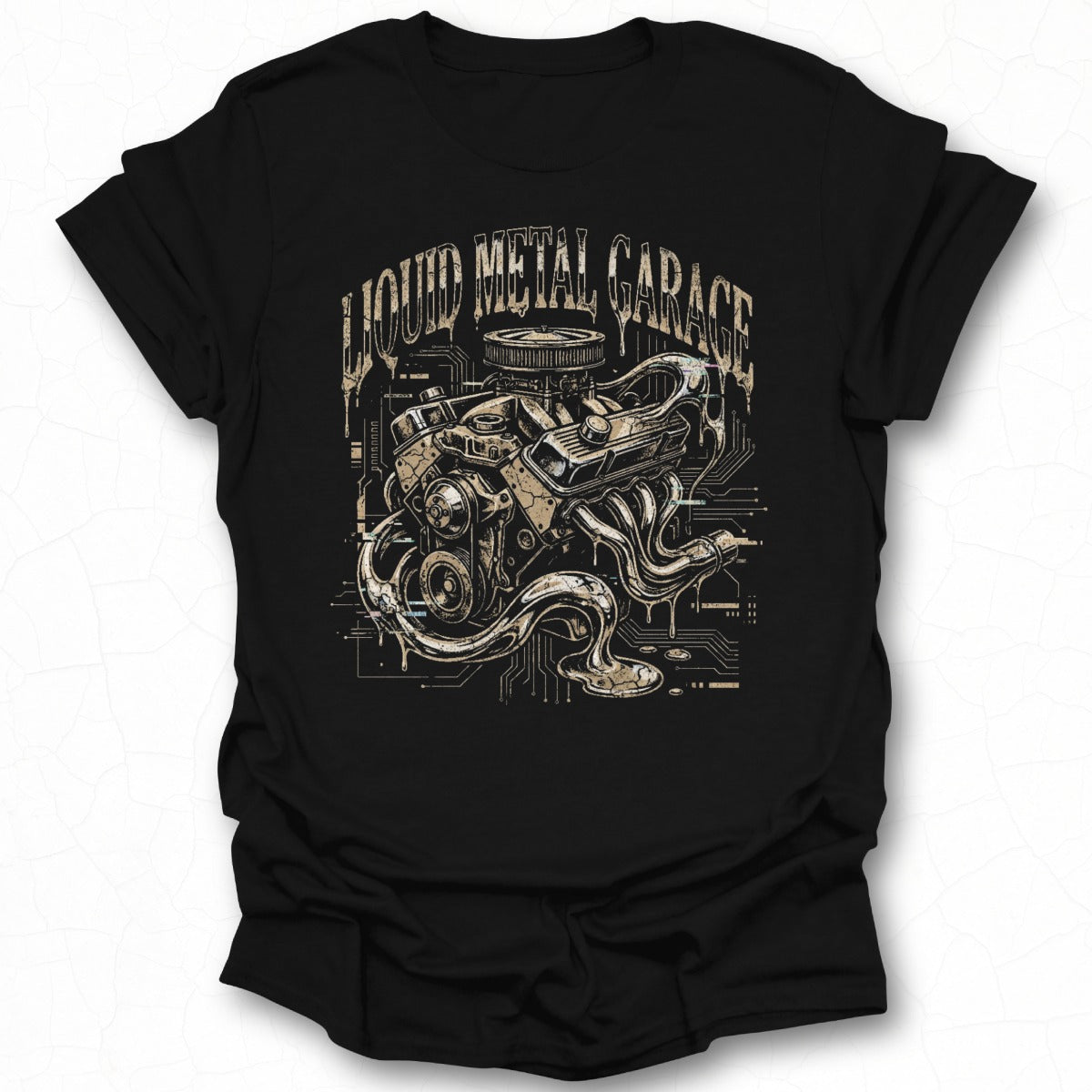 Liquid Metal Garage Engine Design Shirt