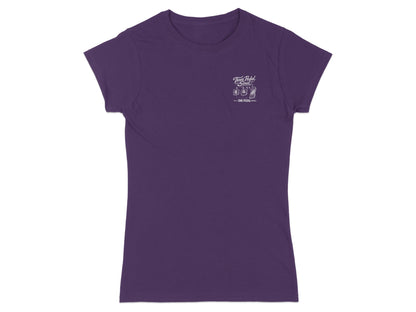Purple t-shirt with Two Pedal Soul logo on chest.