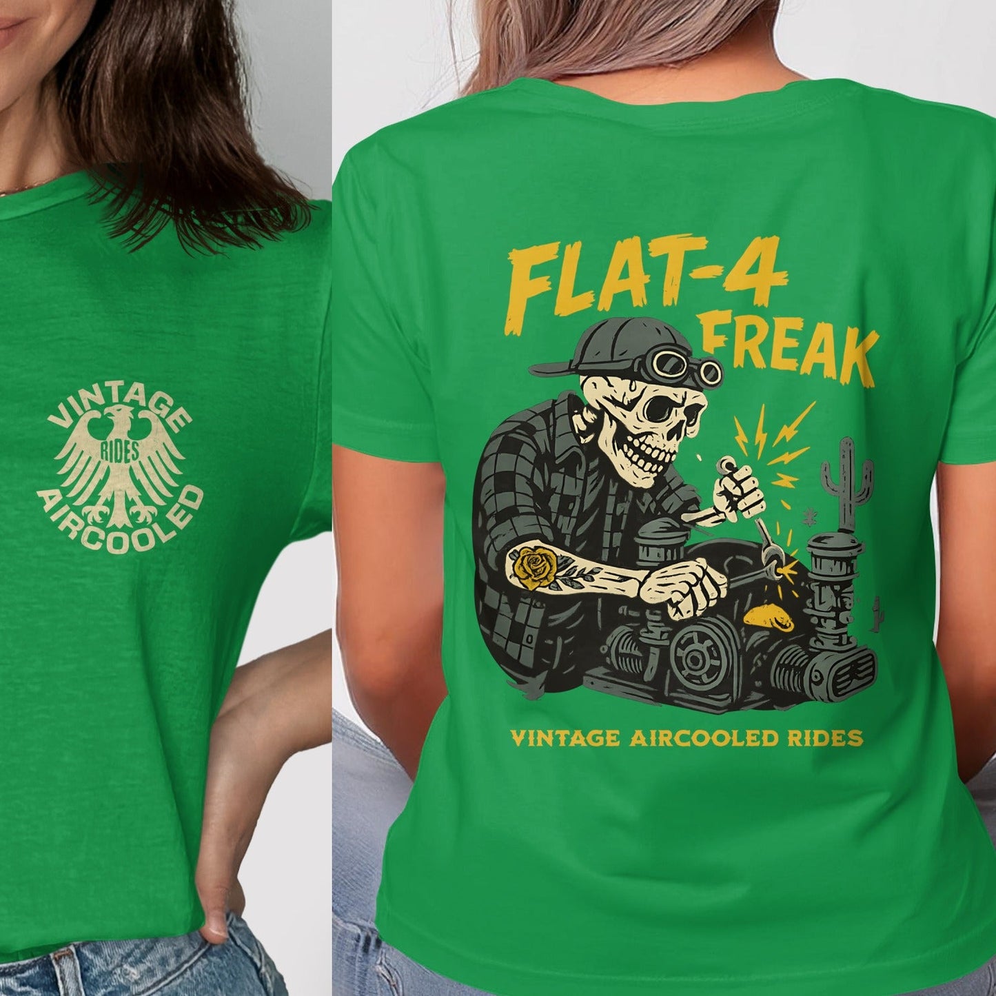 Vintage Aircooled Rides Flat-4 Freak Green T-shirt product