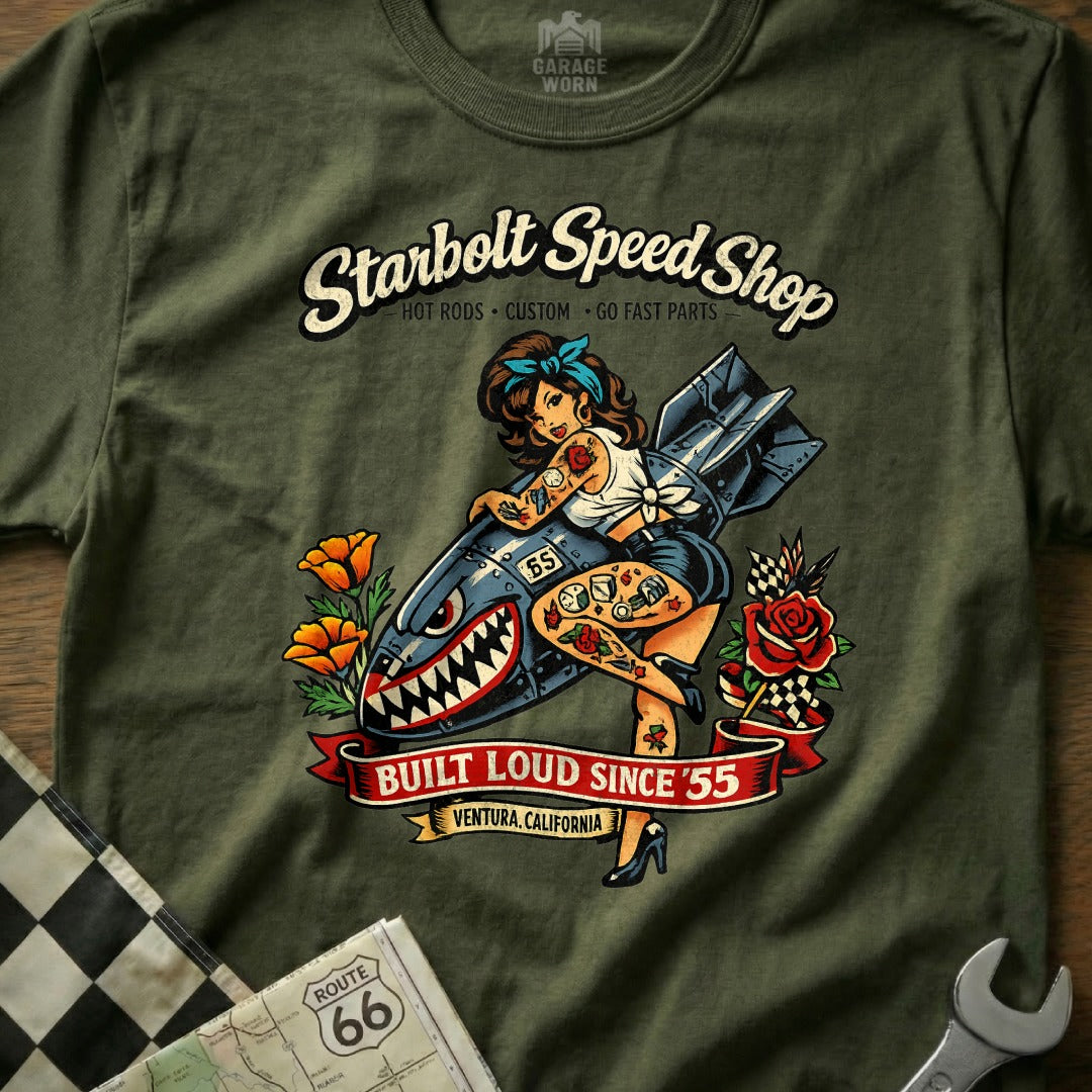 Starbolt Speed Shop Built Loud Since '55 T-Shirt