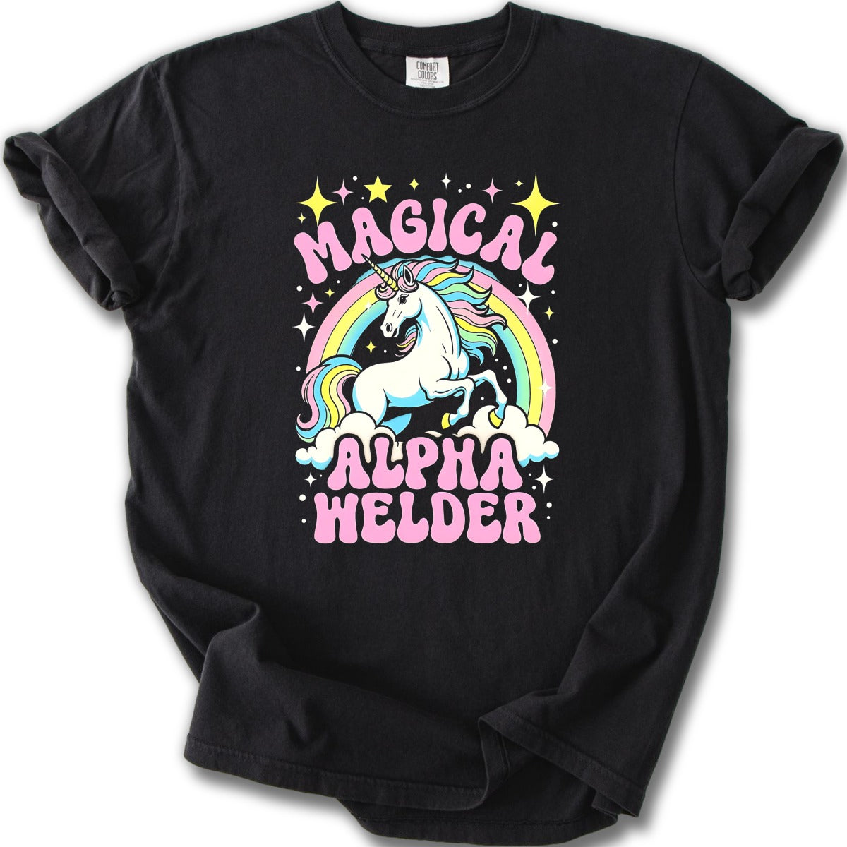 Magical Alpha Welder Rainbow Unicorn T-Shirt