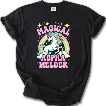 Magical Alpha Welder Rainbow Unicorn T-Shirt