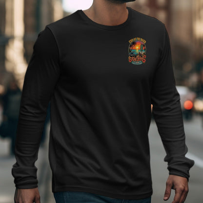 Black long-sleeve t-shirt with "End of the Road" Key West graphic.