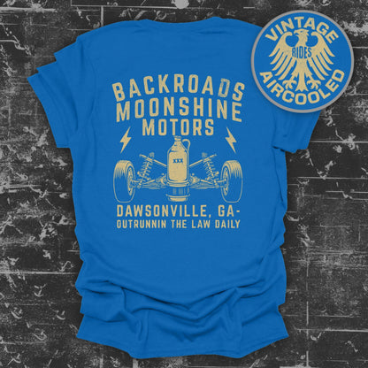 Backroads Moonshine Motors Outrunning the Law Daily Shirt