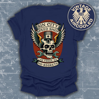 Sin City Speed Shop No Regrets Vintage Rides Shirt