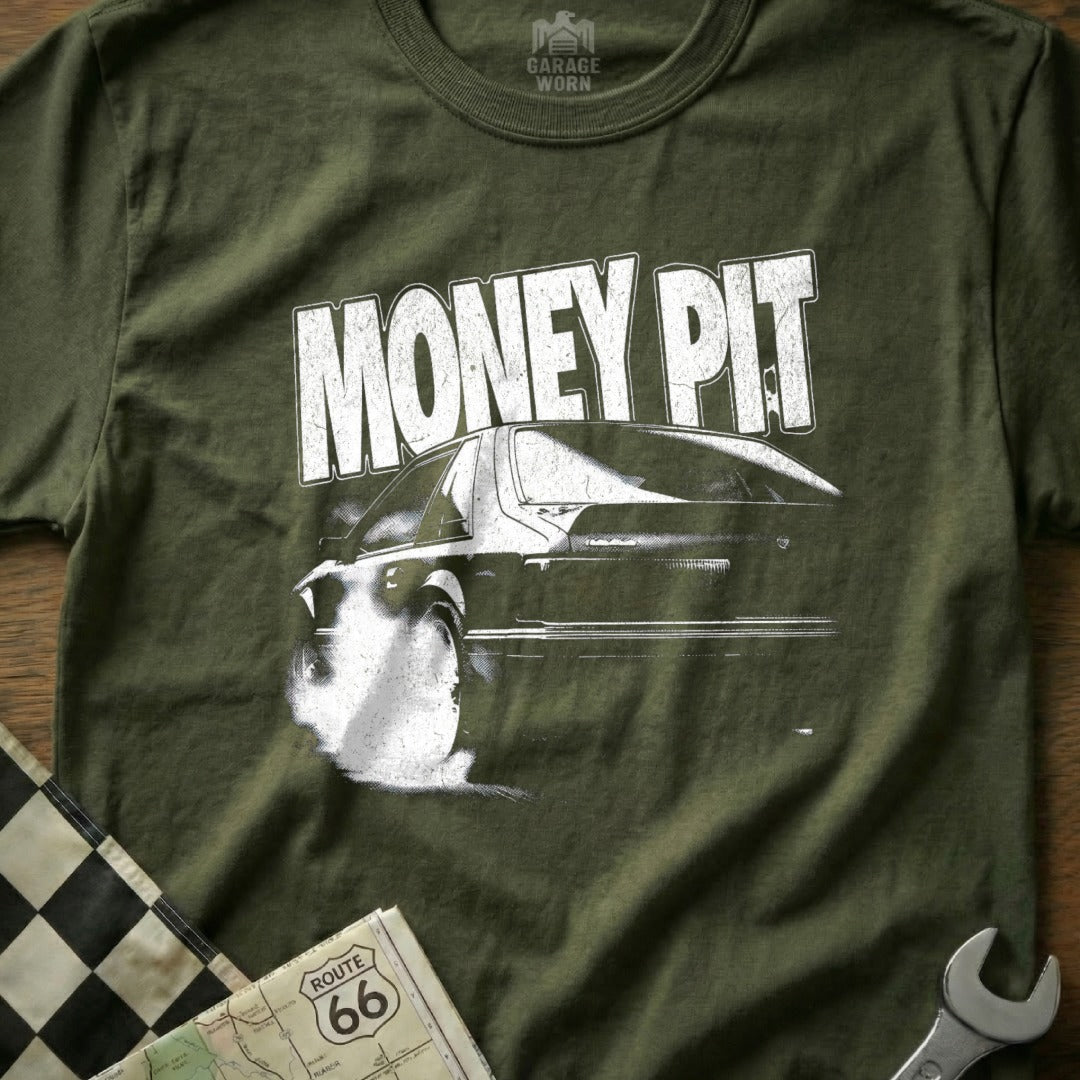 MONEY PIT Car Graphic Tee Classic Vintage Style Shirt