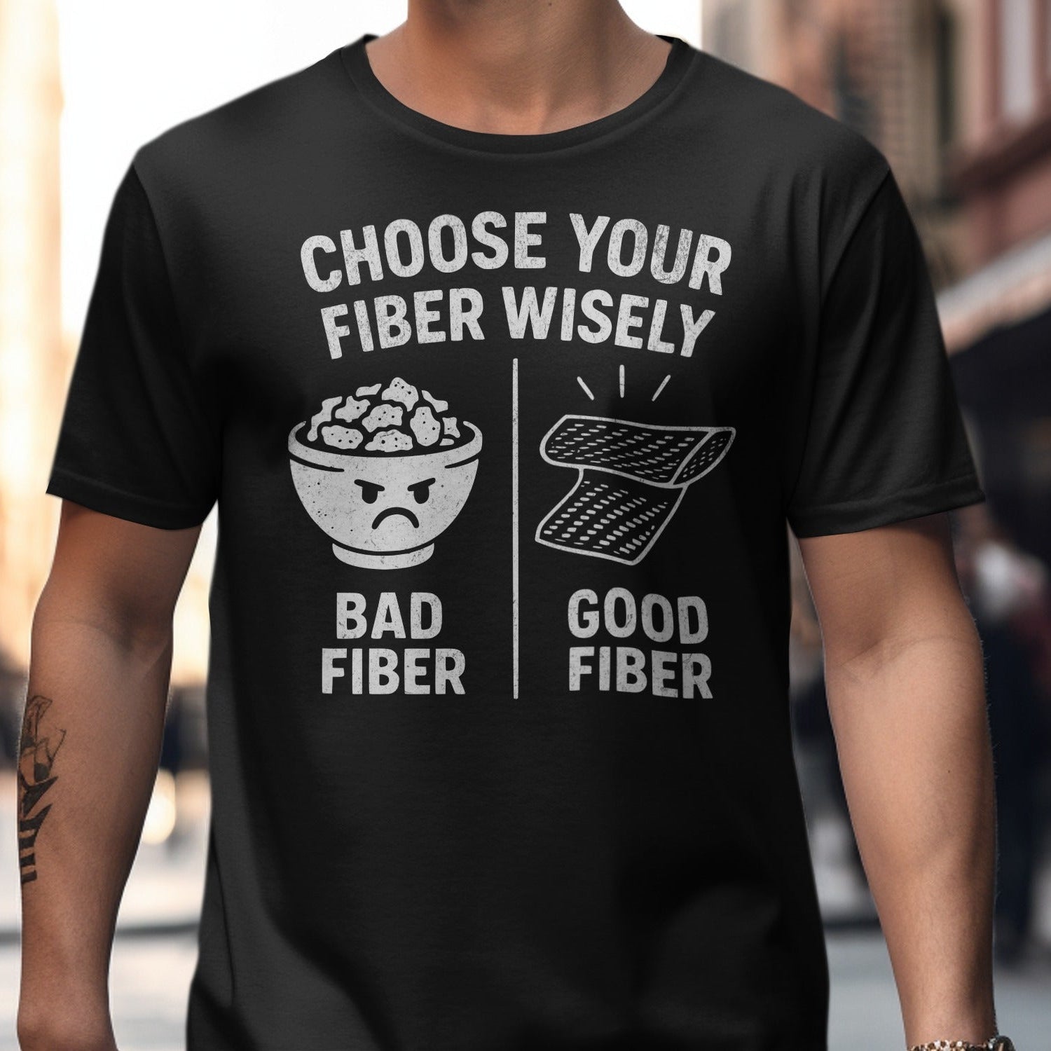 Choose Your Fiber Wisely Funny Graphic T-shirt product