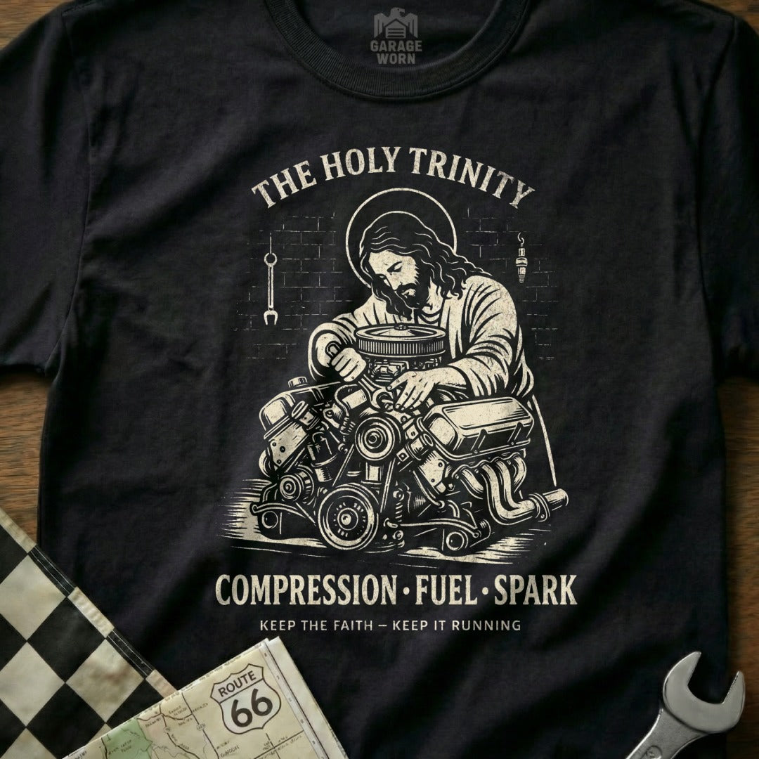 The Holy Trinity Compression Fuel Spark product type

Holy Trinity, Jesus Christ, Car Engine, Mechanic Art, Automotive, Compression, Fuel System, Spark Plug, Keep Faith, Keep Running, Garage Worn, Route 66, Auto Enthusiast, Gearhead Gift, Christian Car, Vintage Auto, Retro Design, Engine Repair, Auto Humor, Wrench Tool