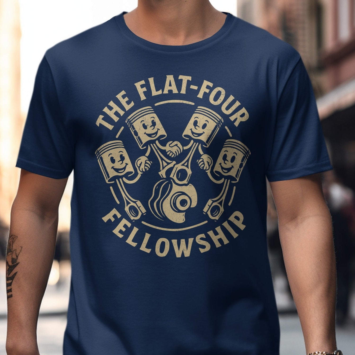 The Flat-Four Fellowship Graphic T-shirt product type