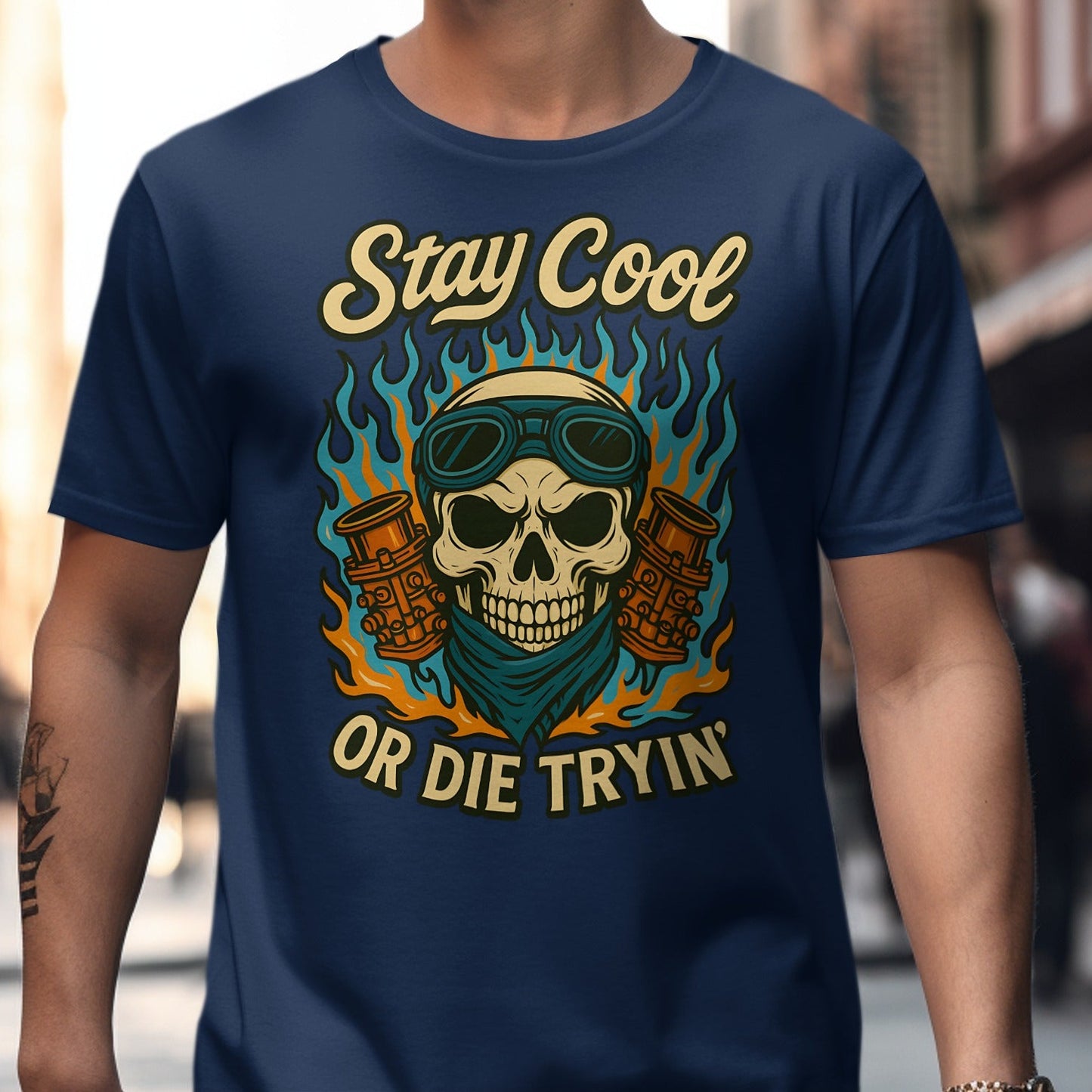 Stay Cool or Die Tryin Skull Graphic Tee product