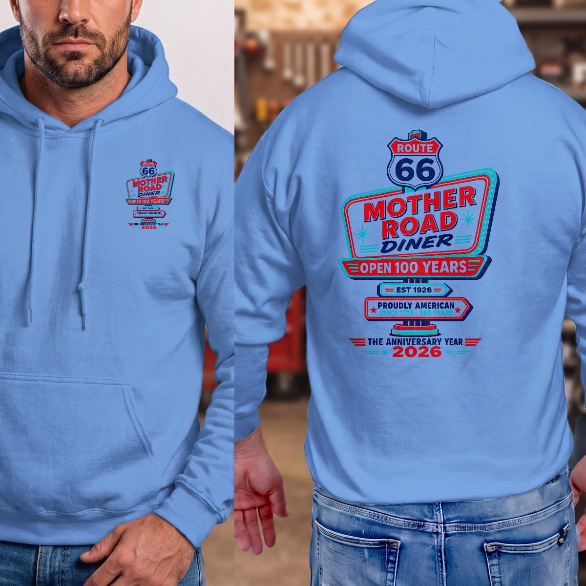 Carolina Blue | Left Chest + Back