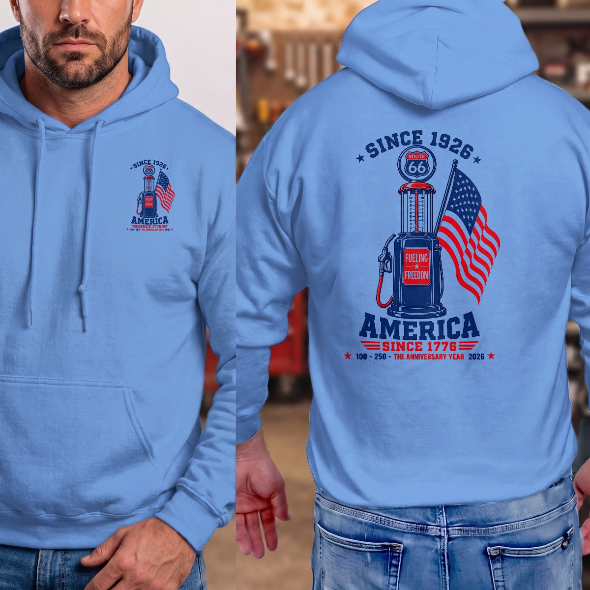 Carolina Blue | Left Chest + Back