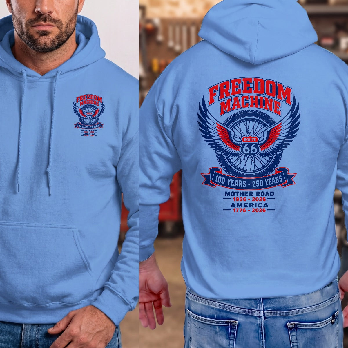 Carolina Blue | Left Chest + Back
