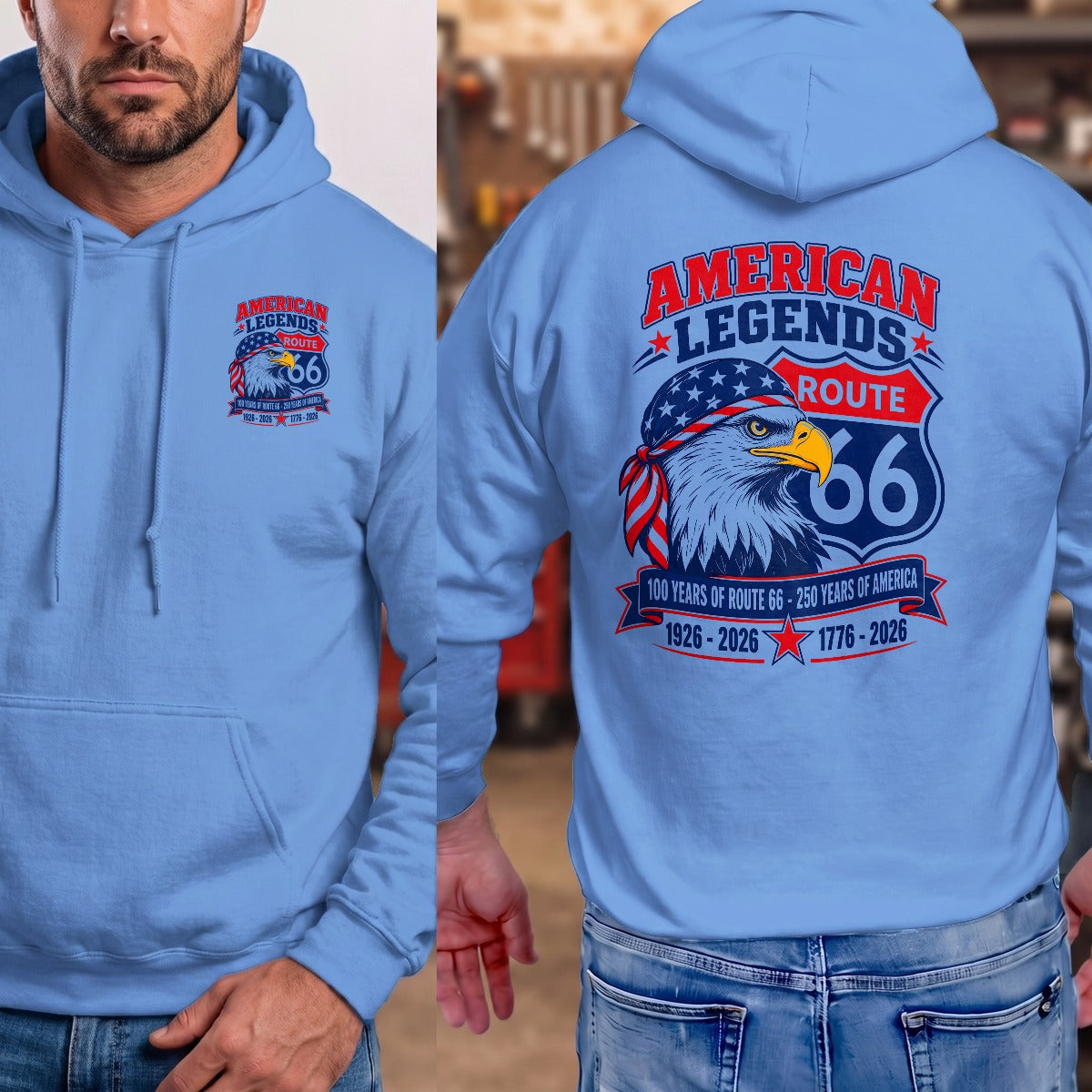 Carolina Blue | Left Chest + Back