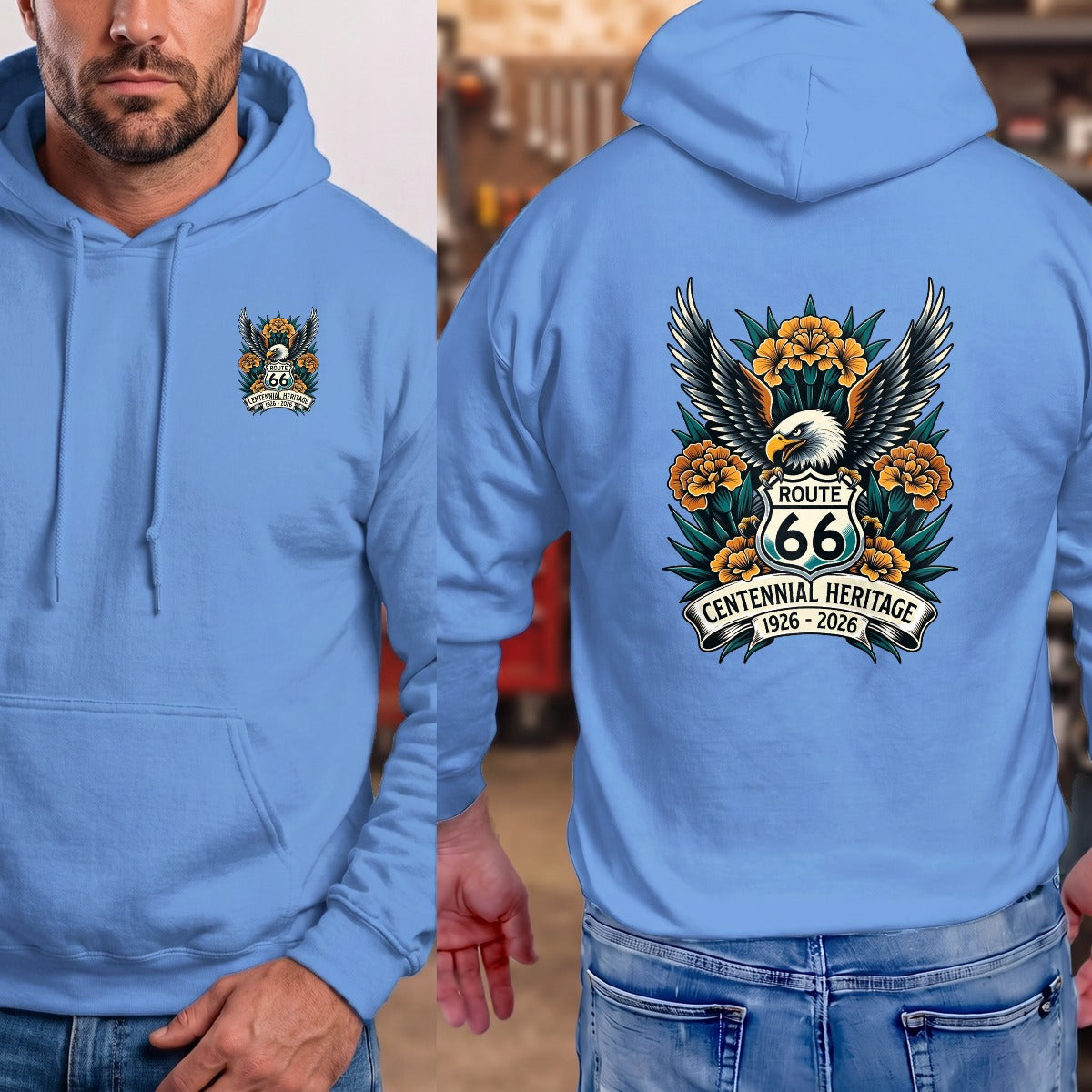 Carolina Blue | Left Chest + Back