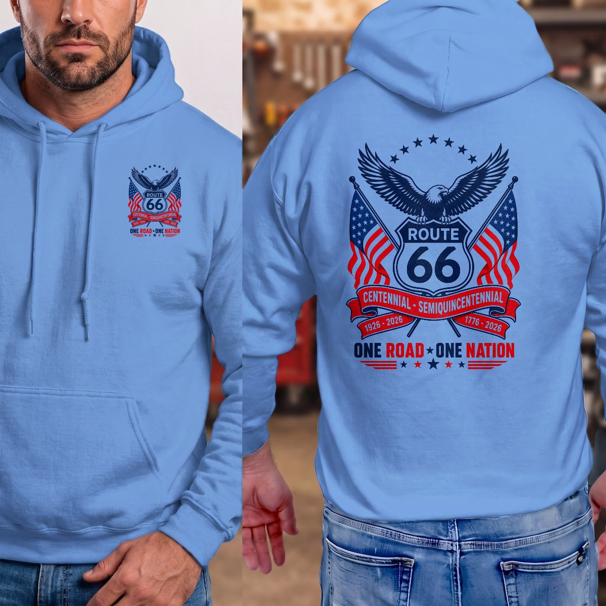 Carolina Blue | Left Chest + Back
