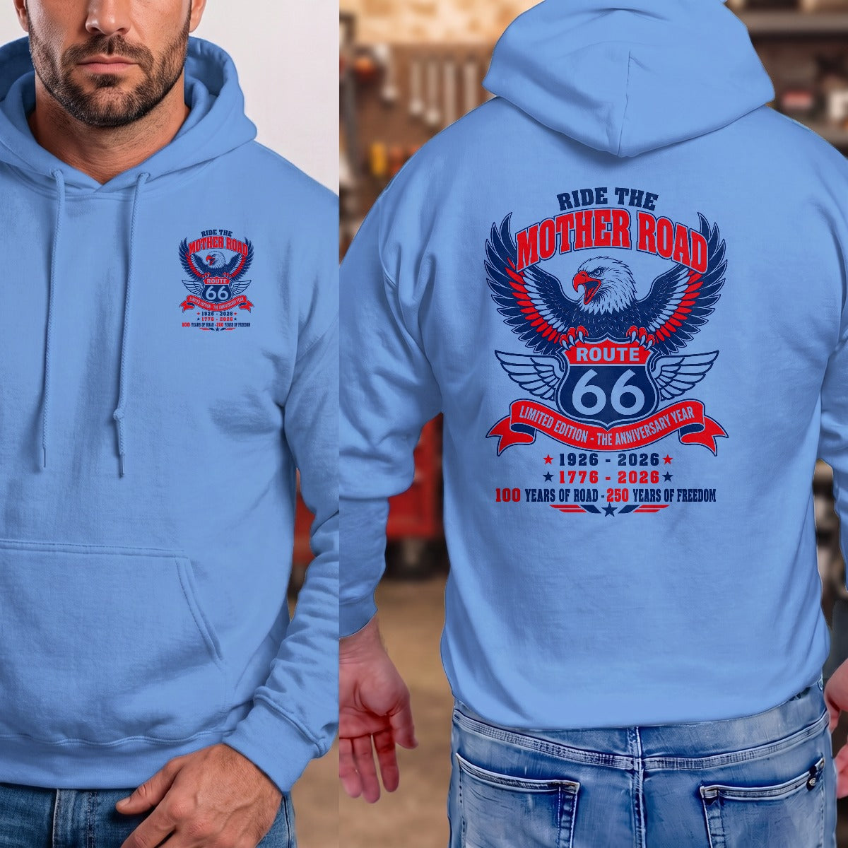 Carolina Blue | Left Chest + Back