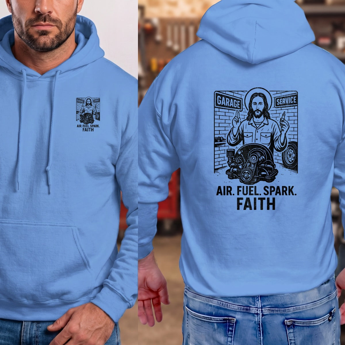Carolina Blue | Left Chest + Back